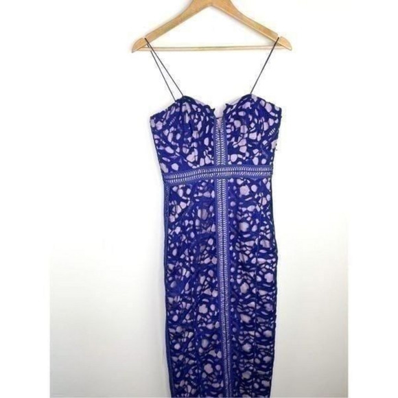 NWT Stunning Bariano Emma Gown in Twilight With Lace Tape Detail Size 10 - Picture 2 of 12